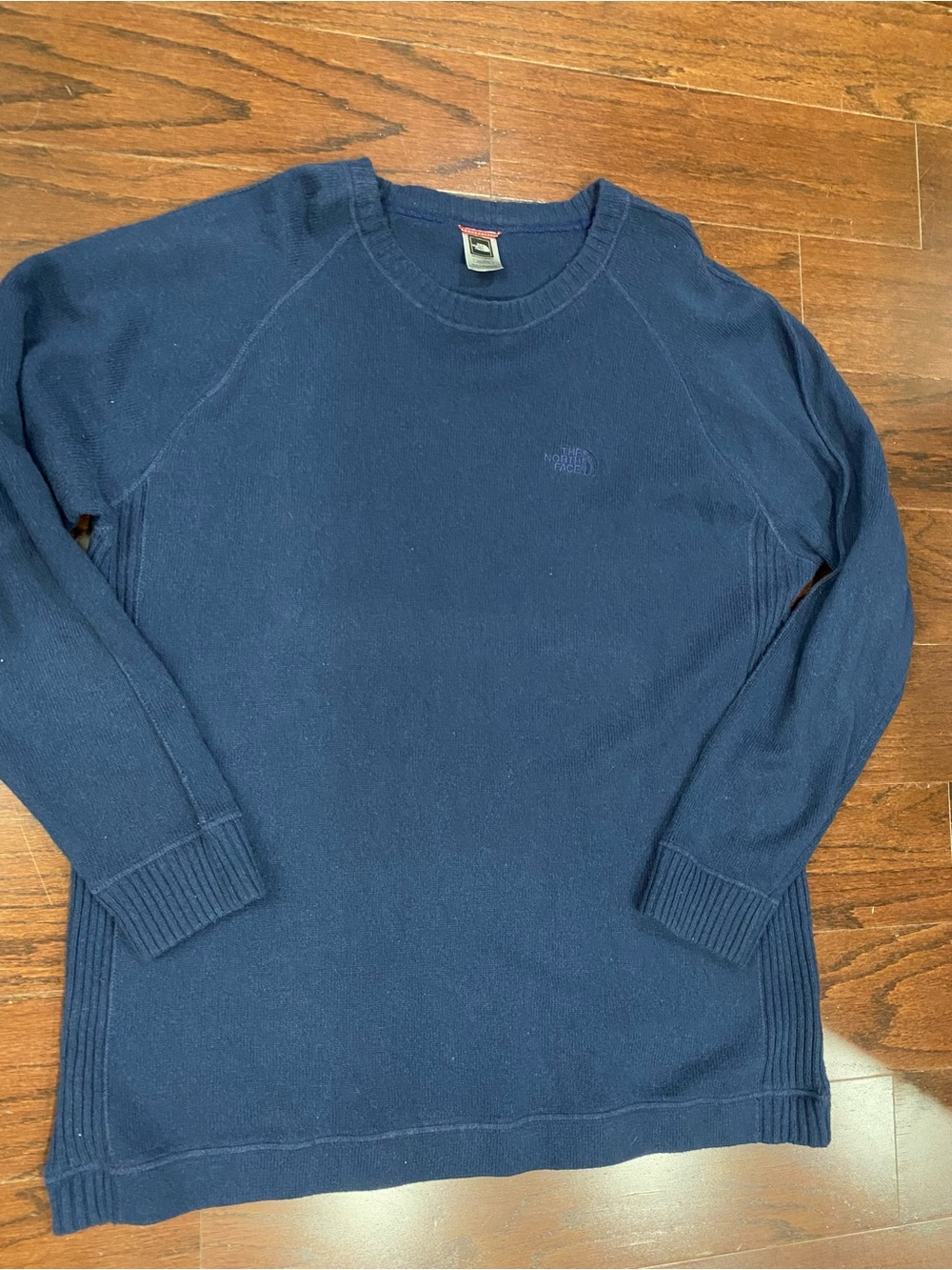 The North Face Mens XXL Knit Crewneck Sweater Wool Cotton Navy Ribbed Gorpcore